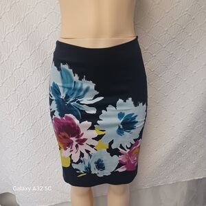 The Limited New Size 0 Black and Blue Pencil Skirt Knee-Length Cocktail